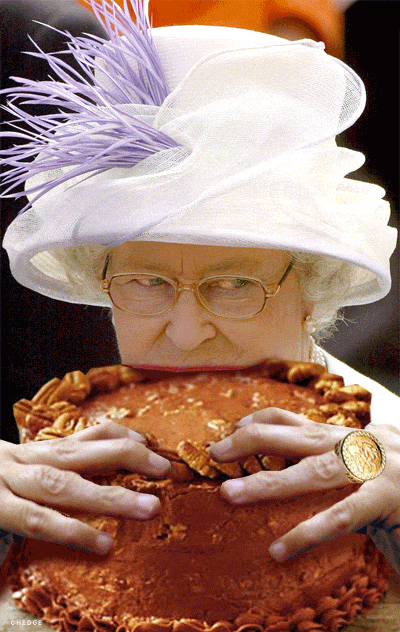 New trending GIF tagged eating cake queen elizabeth… | Trending Gifs
