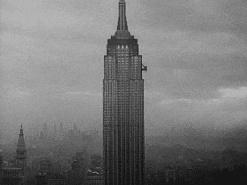 Black And White Vintage Nyc King Kong Empire State Building Gif For Fun Businesses In Usa