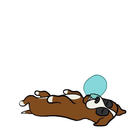 Boxer Dog Sleeping Sticker by raffa-bert