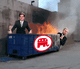 GOP Extremists dumpster fire motion meme