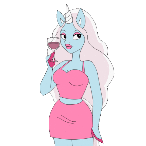 Red Wine Weekend Sticker by Glow The Unicorn