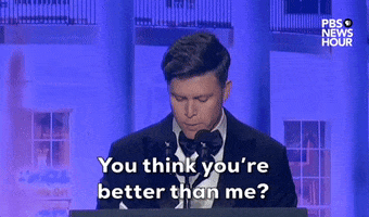 Colin Jost You Think Youre Better Than Me GIF by PBS NewsHour