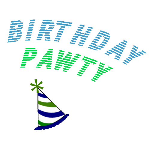 Dog Party Birthday Sticker by waggingtailspr