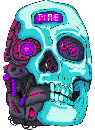 Time Skull Sticker