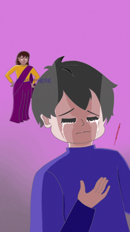 Rimesphere animated heartbreak sobbing indian girl GIF