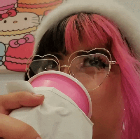 Sipping Hello Kitty GIF by SpoopyDrws
