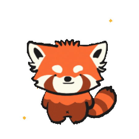 Happy Red Panda Sticker by Flowly