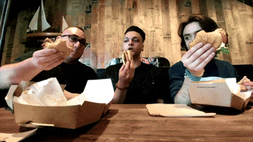 Boy Band Eating GIF by Elton Audio Records