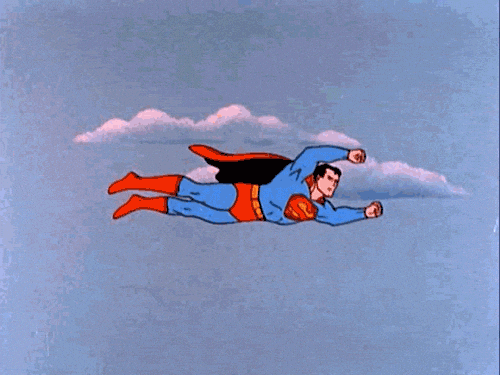 Gif of flying Superman