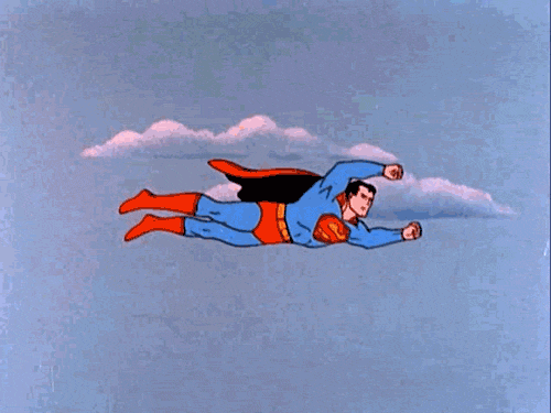 Gif of flying Superman