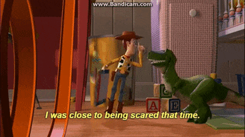 thymemachine toy story woody rex not scary GIF