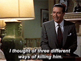 because he seems so insane alfred hitchcock GIF