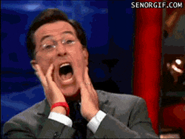 Scared Stephen Colbert GIF