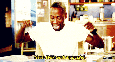 new girl puzzle GIF