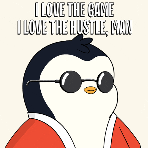 Work Hard Play Hard Success GIF by Pudgy Penguins