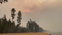 Smoke From Mosquito Fire Partially Obscures Sun Near Lake Tahoe