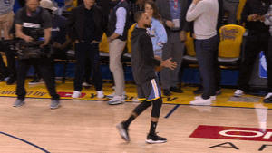 jumping golden state warriors GIF by NBA