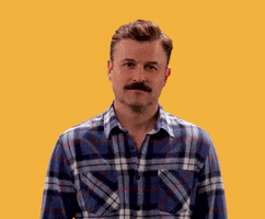 Movie gif. Steve Lemme as Mac in Super Troopers rolls his eyes, sighs, and stares directly at us, clenching his jaw and looking exasperated.