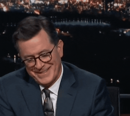 Stephen Colbert Reaction GIF by MOODMAN