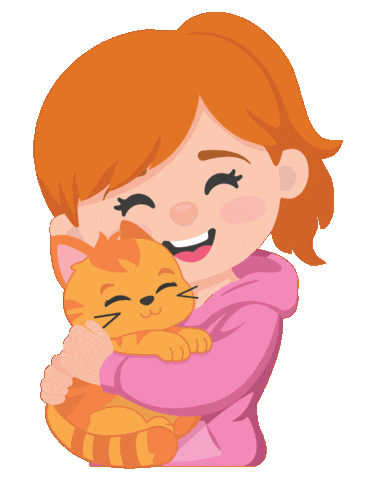 Cat And Girl Sticker
