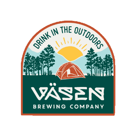 Mountains Camping Sticker by Vasen Brewing