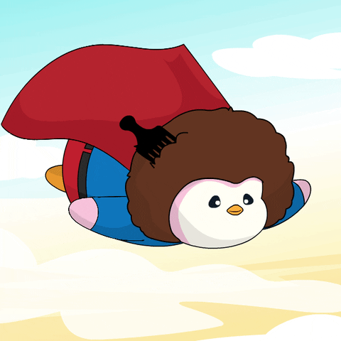 Flying On My Way GIF by Pudgy Penguins