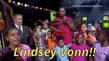 lindsey vonn nickelodeon GIF by Kids' Choice Awards 2019
