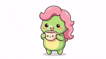 Coffee Cappuccino GIF by KuteCosmos | Home of Fruffy