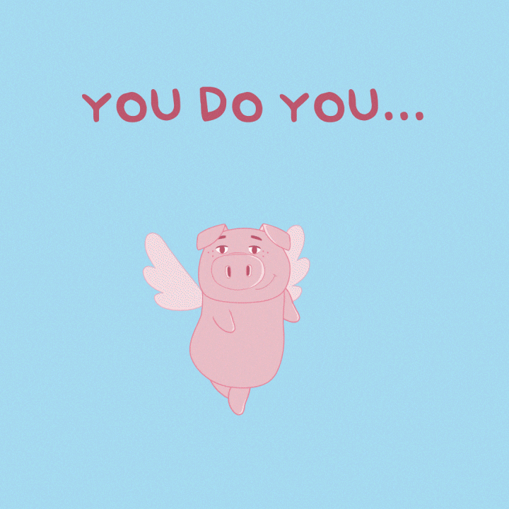 Be Yourself Flying Pig GIF by PositivelyPigasus