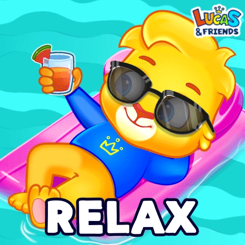 Relaxed Pool Party GIF by Lucas and Friends by RV AppStudios