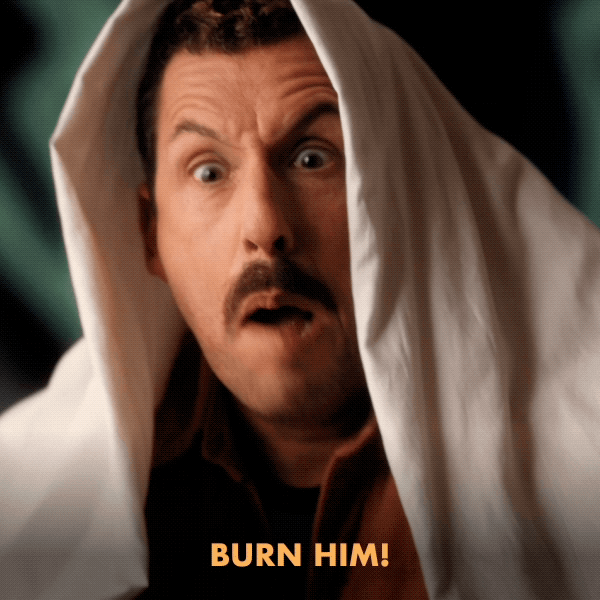 Burn Him Adam Sandler GIF by Netflix Is a Joke - Find & Share on GIPHY