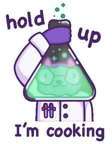 Hold Up Cooking Sticker by mona mauve