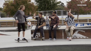 high five skateboarding GIF by KING OF THE ROAD