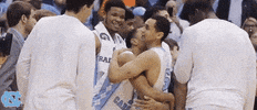 carolina basketball hug GIF by UNC Tar Heels