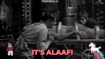 giphybear rainbow unicorn alive frankenstein GIF