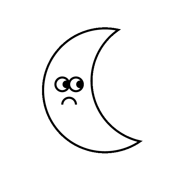 Sad Moon Sticker