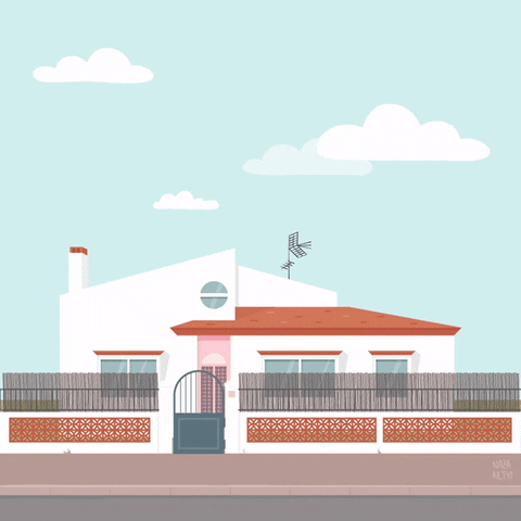 beach house illustration GIF by Nazaret Escobedo