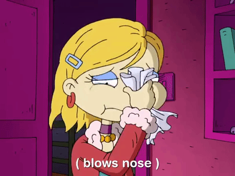 blowing nose cartoon