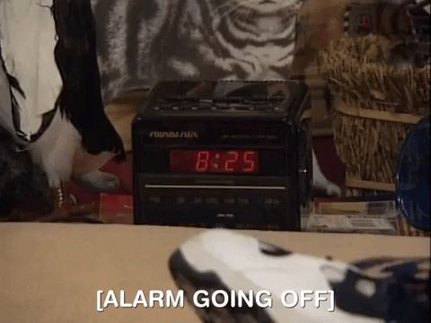alarm clock going off gif