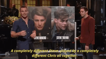 a completely different steve played by a completely different chris GIF