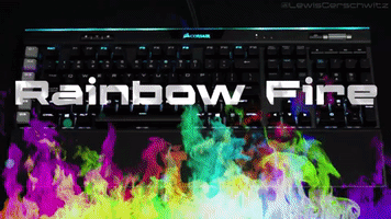 Schwitz rainbow fire keyboard rgb GIF