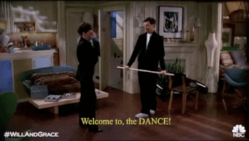 sean hayes welcome to the dance GIF by Will & Grace
