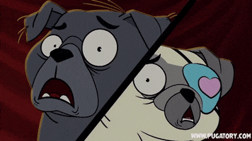 pugatory  dog scary scared pug