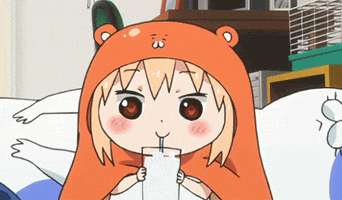 levin happy eating enjoying umaru GIF