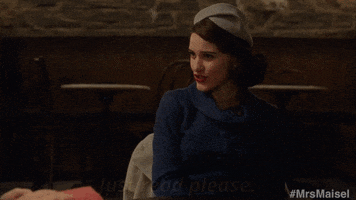 just read please rachel brosnahan GIF by The Marvelous Mrs. Maisel