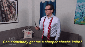Election 2016 Can Somebody Get My A Sharper Cheese Knife GIF by The Late Show With Stephen Colbert