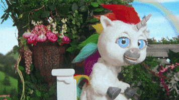 deadlydale unicorn poo poop lick potty GIF