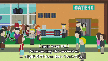 airport arriving GIF by South Park 
