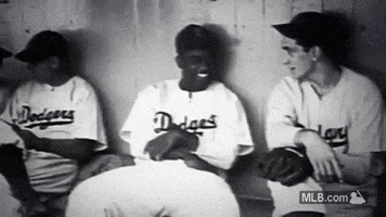 Jackie Robinson Laughing GIF by MLB