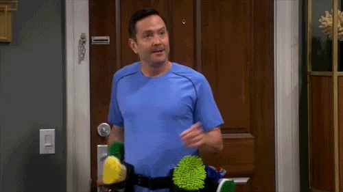 the odd couple cleaning GIF